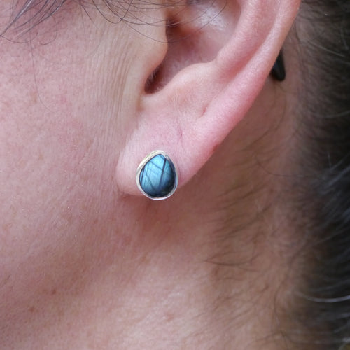 labradorite stud earrings by my handmade jewellery