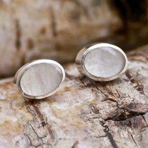 fluorite silver stud earrings by my handmade jewellery