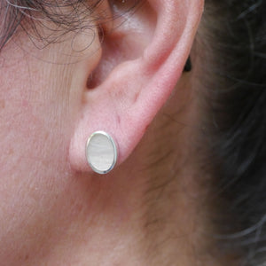 mother of pearl sterling silver stud earrings