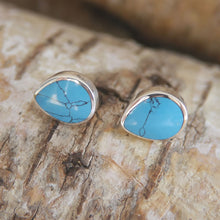 Load image into Gallery viewer, Turquoise Peardrop Stud Earrings