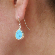 Load image into Gallery viewer, handmade turquoise silver earring