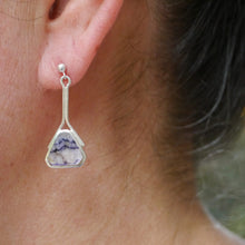 Load image into Gallery viewer, handmade blue john silver drop earring