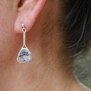handmade blue john silver drop earring