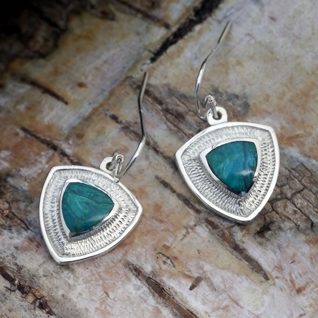 blue jasper silver earrings by my handmade jewellery