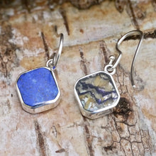 Load image into Gallery viewer, lapis and blue john double sided earring by my handmade jewellery