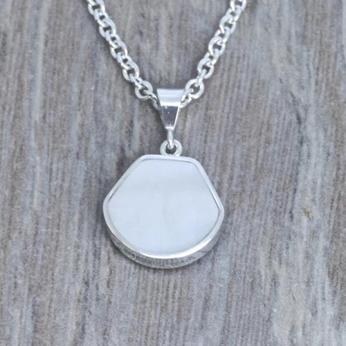 mother of pearl and amethyst pendant shell design - my handmade jewellery