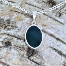 Load image into Gallery viewer, whitby jet silver pendant  - handmade in the UK