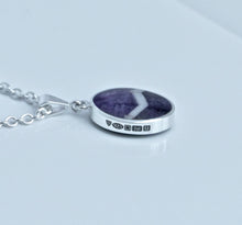 Load image into Gallery viewer, Amethyst Lace &amp; Jet Silver Pendant Oval Design