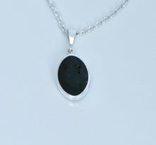 Load image into Gallery viewer, Amethyst Lace &amp; Jet Silver Pendant Oval Design