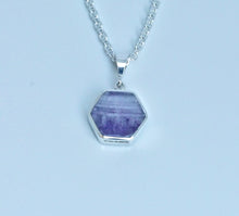 Load image into Gallery viewer, Amethyst &amp; Turquoise Reversible Pendant Hexagon Design