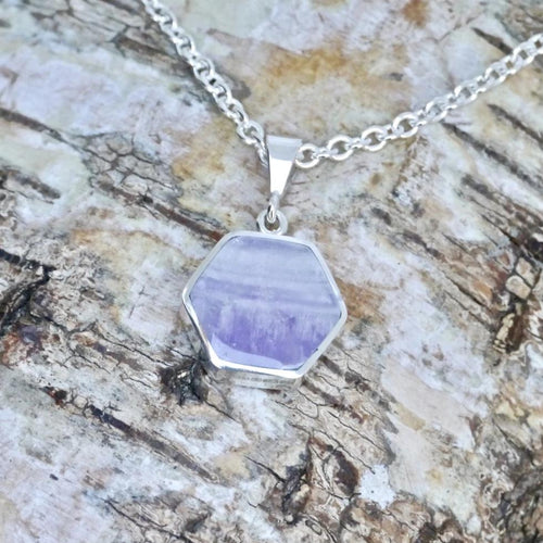 silver amethyst pendant handmade in the UK by designer Andrew Thomson