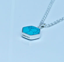 Load image into Gallery viewer, Amethyst &amp; Turquoise Reversible Pendant Hexagon Design