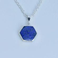 Load image into Gallery viewer, handmade lapis lazuli silver pendant by designer Andrew Thomson