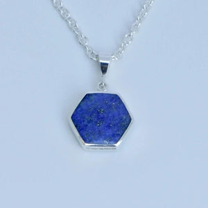 handmade lapis lazuli silver pendant by designer Andrew Thomson