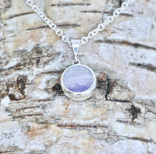 Load image into Gallery viewer, Amethyst &amp; Jet Double Sided Round Pendant