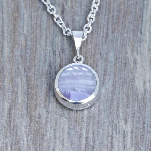 amethyst pendant in sterling silver handmade in the UK