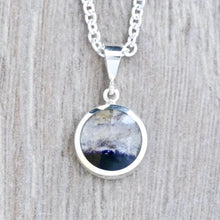 Load image into Gallery viewer, round blue john silver pendant handmade in the UK