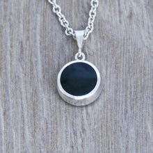 Load image into Gallery viewer, whitby jet pendant in silver handmade in the UK