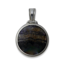 Load image into Gallery viewer, blue john reversible pendant with malachite