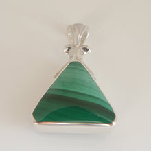 Load image into Gallery viewer, Malachite and Labradorite reversible triangle pendant