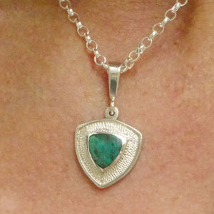 blude jasper silver triangle pendant