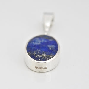 lapis lazuli silver pendant handmade in the UK