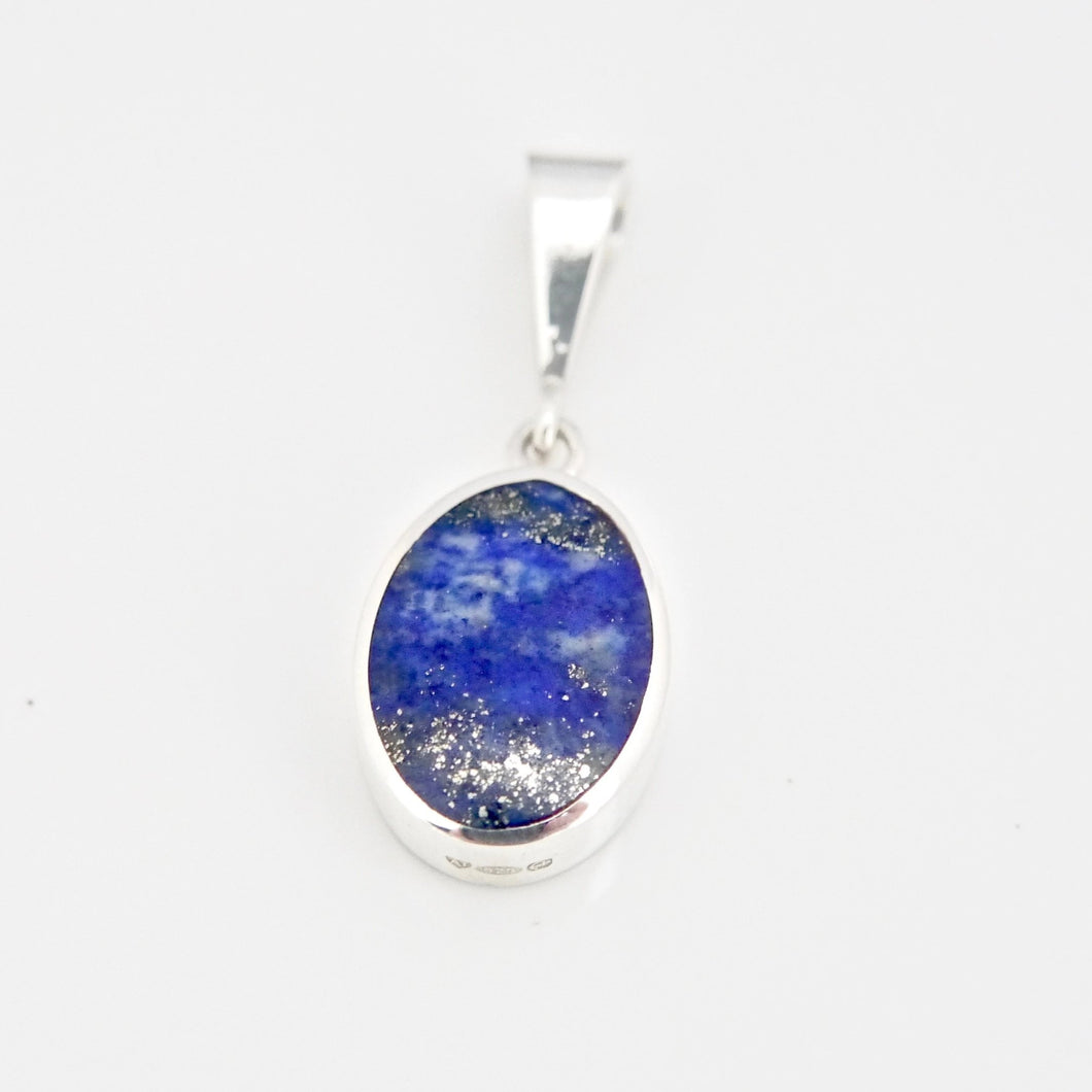 silver lapis lazuli pendant handmade in the UK by designer Andrew Thomson