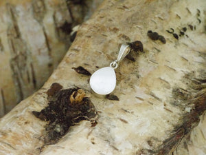 back of silver teardrop pendant