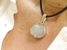 Load image into Gallery viewer, Fluorite &amp; Whitby Jet Reversible Pendant Shell Design