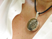 Load image into Gallery viewer, Ammonite &amp; Whitby Jet Reversible Pendant