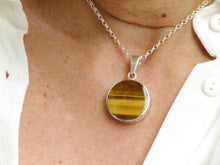 Load image into Gallery viewer, tigers eye and ammonite pendant double sided