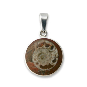 handmade ammonite silver pendant