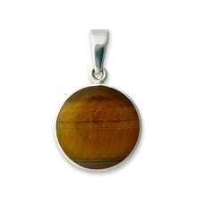 Load image into Gallery viewer, handmade tiger eye silver pendant