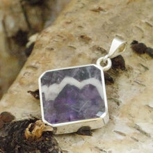 Load image into Gallery viewer, Amethyst Lace and Jet Double Sided Pendant