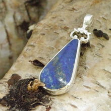 Load image into Gallery viewer, Lapis and MOP reversible handmade pendant