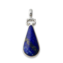 Load image into Gallery viewer, handmade lapis lazuli and mother of pearl double sided pendant