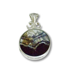 Load image into Gallery viewer, blue john silver pendant