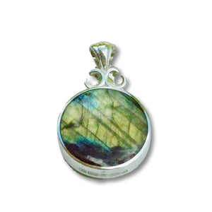 labradorite pendant with blue john