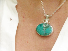 Load image into Gallery viewer, blue jasper and malachite double sided pendant