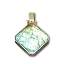 Load image into Gallery viewer, labradorite pendant in hallmarked sterling silver