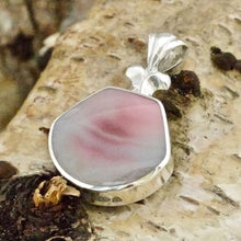 Load image into Gallery viewer, Pink Agate Pendant with Blue John on the reverse