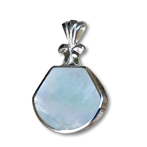 Handmade Mother of Pearl Hallmarked Silver Pendant 