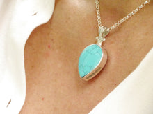 Load image into Gallery viewer, handmade turquoise pendant in hallmarked sterling silver