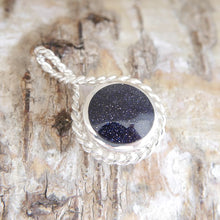 Load image into Gallery viewer, Blue Goldstone and Tiger Eye reversible pendant