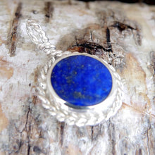 Load image into Gallery viewer, Lapis Lazuli and Tiger Eye Rope Weave Reversible Pendant