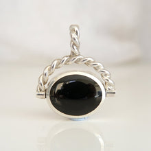 Load image into Gallery viewer, Jet &amp; Labradorite Double Sided Swivel Pendant