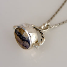 Load image into Gallery viewer, Blue John &amp; Jet Double Sided Swivel Pendant