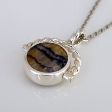 Load image into Gallery viewer, Blue John &amp; Jet Double Sided Swivel Pendant