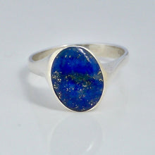 Load image into Gallery viewer, lapis lazuli sterling silver ring by my handmade jewellery