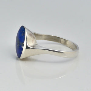 oval lapis lazuli silver ring